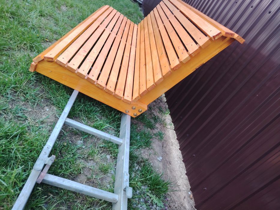 Bancă lemn masiv 2m – model modern, ideală pentru leagăn sau grădină
