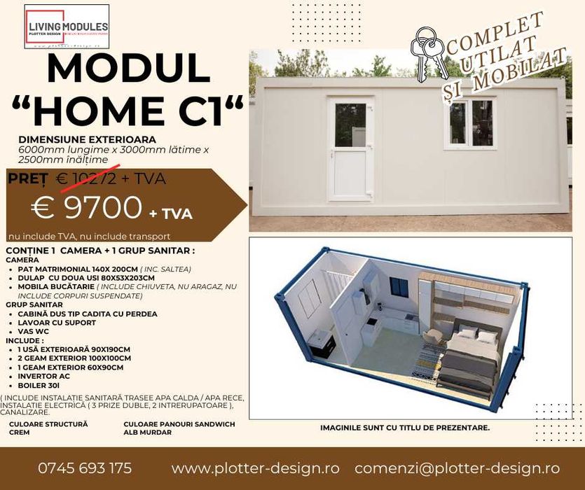 Container 6x3 gata de locuit