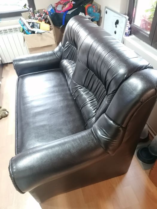 Кожен двоен диван