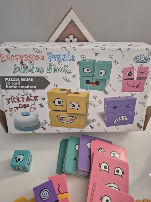 Exprimare Emotii cuburi lemn Expresii Faciale