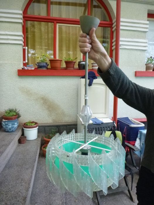 Lustra vintage din metal si plastic