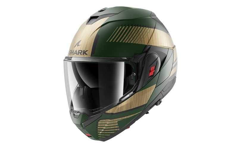 Модуларна Отваряема  мото каска за мотор SHARK OXO SIKTER Green/Golden