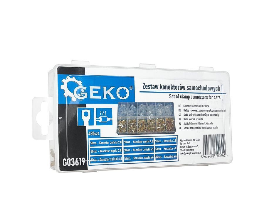 Set conectori auto 450 piese 2.8-6.3 mm geko