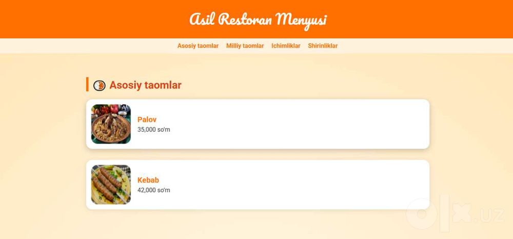Qr kodli menu/ Меню Кр