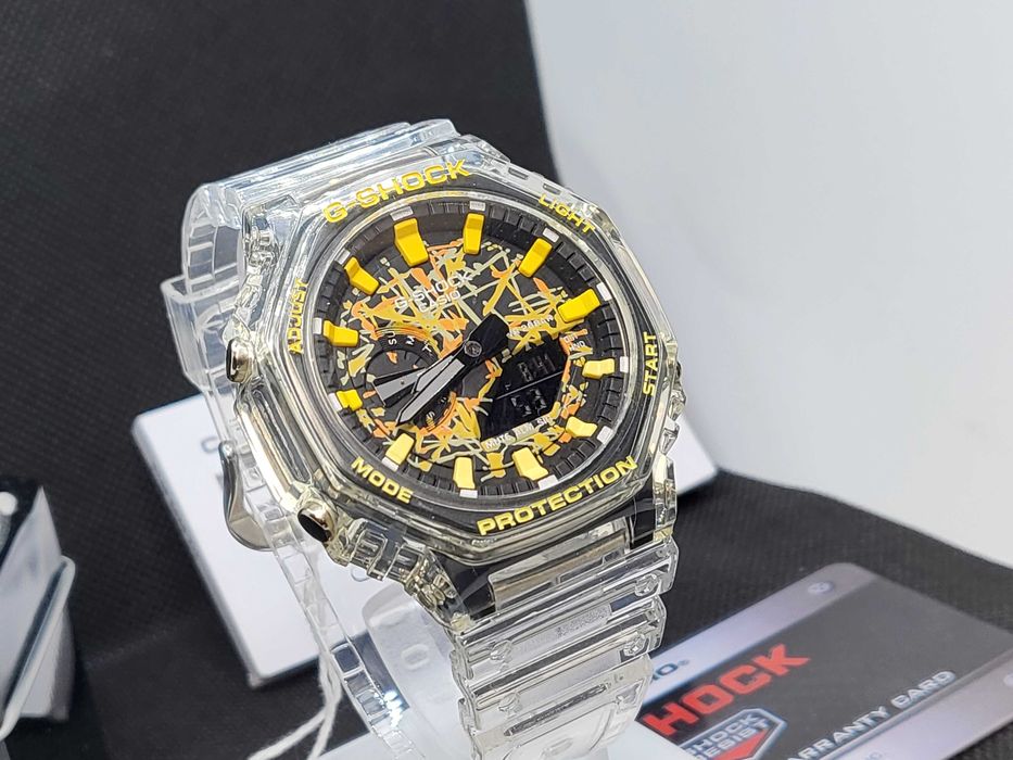 Ceas Sport Casio g shock ga2100 jellyfish celestial Galben  Nou,Garantie 2 ani