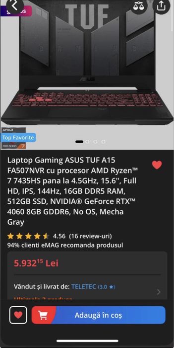 Laptop Gaming ASUS TUF A15 FA507NVR-LP005