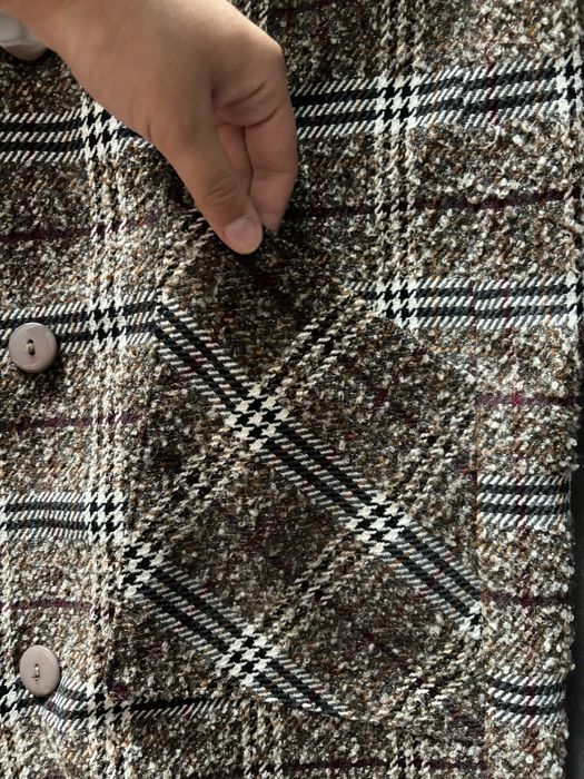 Женское клетчатое пальто