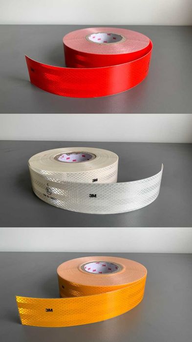 Banda reflectorizanta omologata 3M 45M intrerupta alba galbena rosie