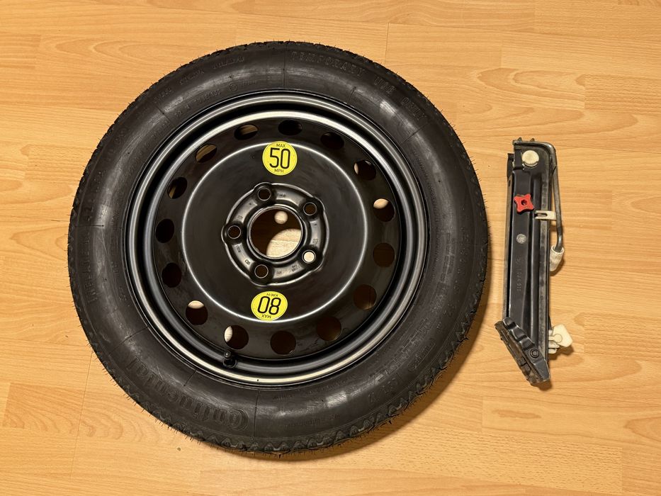 Roata de rezerva slim BMW E46 pe 16 si cric originale bmw