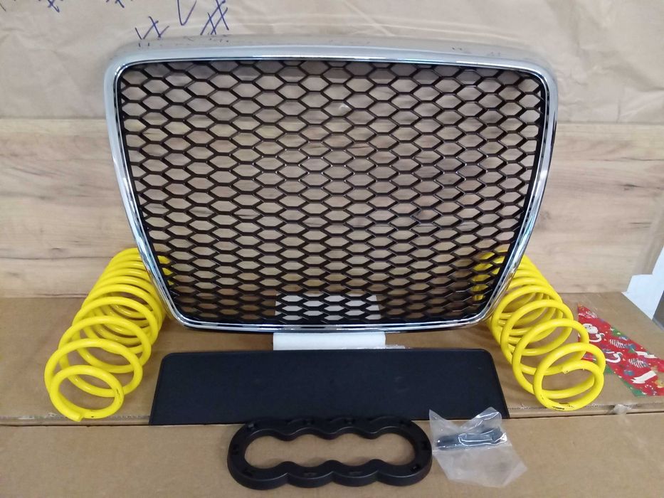 Pachet Bara fata CU GRILA RS LOOK Audi A6 4F 08-10 LY7W LX7W Argintiu