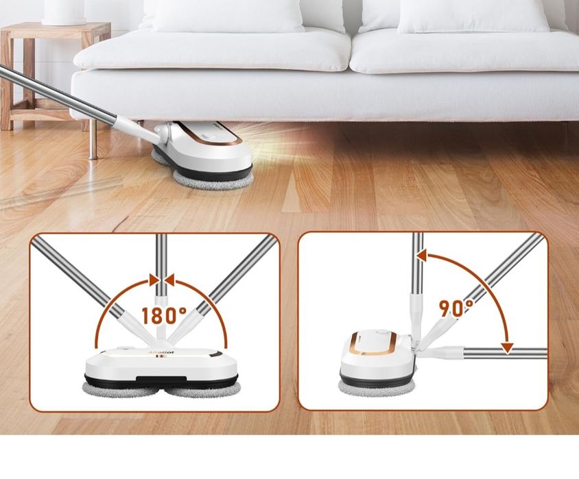 Електрически ротационен безжичен моп Alfabot S2, с функция за пръскане