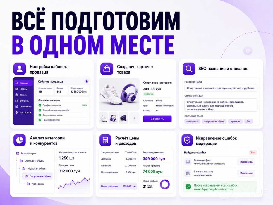 Профессиональный запуск магазина на Uzum Market