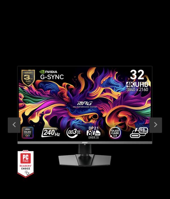 Monitor QD-OLED MSI 322URX 4k 32” 240Hz