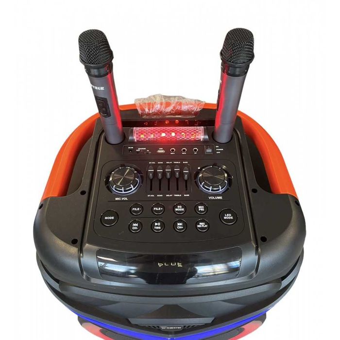 Мощна караоке тонколона 18 инчова 5000w WGY-1801 2 безж микрофона