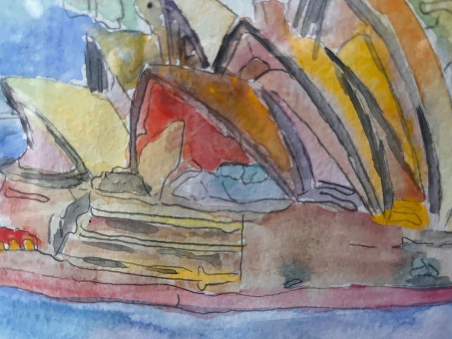 Операта в Сидни (Sydney Opera House) – оригинален акварел с рамка