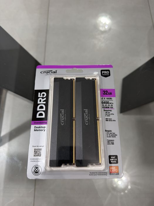 Memorii RAM Crucial Pro Series OC Gaming 32GB ( 2x16 ) DDR5 CL38 • NOI / SIGILATE •