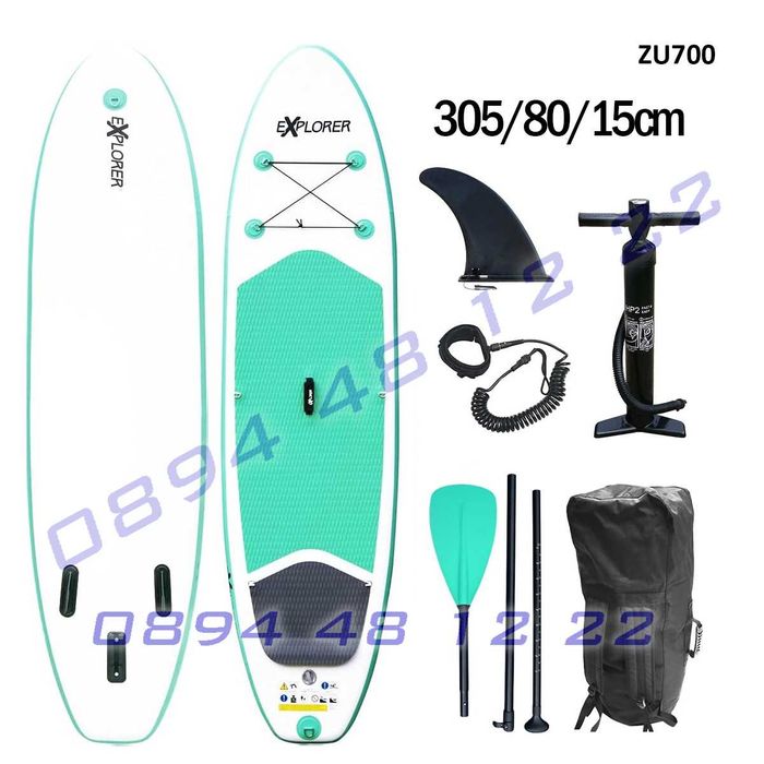 SUP БОРД падъл Paddle board надуваема дъска сърф гребло 10' плуване