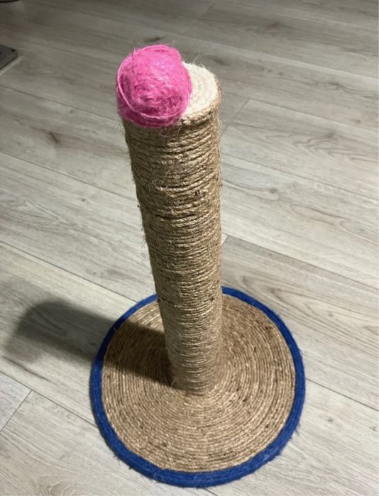 Stâlp pisici din iută naturală pentru ascuțit gheare - 45cmx30