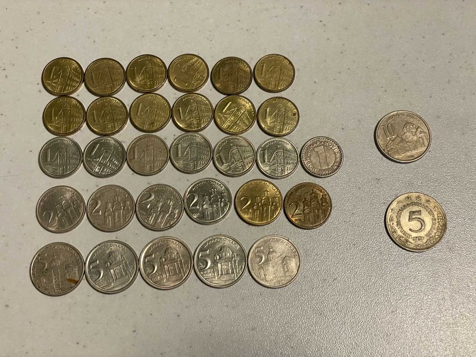 Стари монети от Словения, Гърция, Италия, Холандия, Франция, Югославия