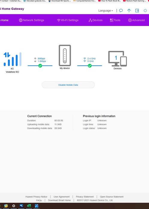 Modem Wireless 4G+ Huawei B535-232, Slot Cartelă SIM, Gigabit Cat.7 300 Mbps, Dual-Band AC1200