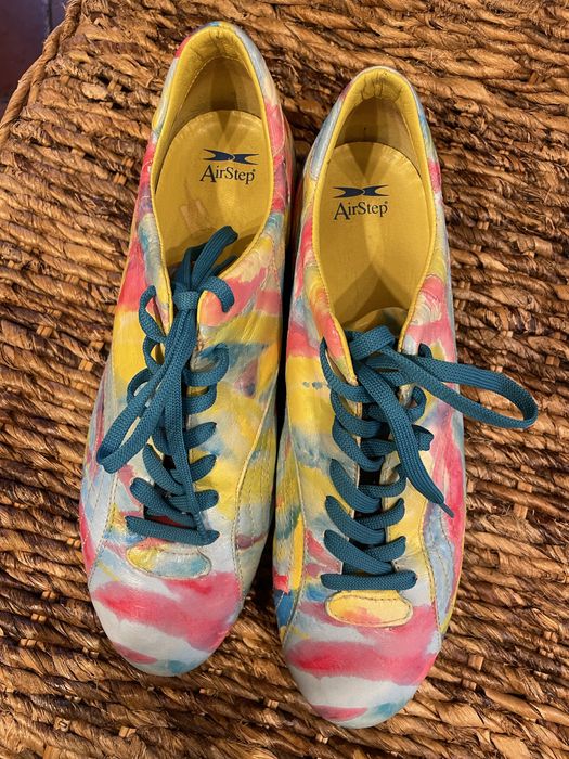 Pantofi colorati piele.