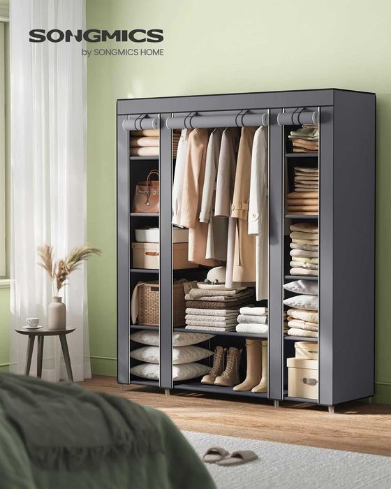 Dulap textil portabil Songmics, 150x45x175 cm, gri