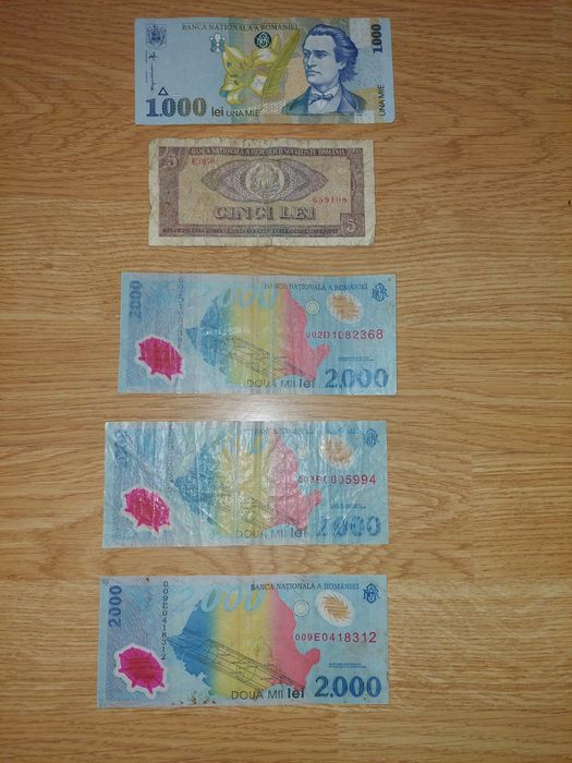 Vand  bancnote vechi pentru colectionari (toate cinci, la pachet)