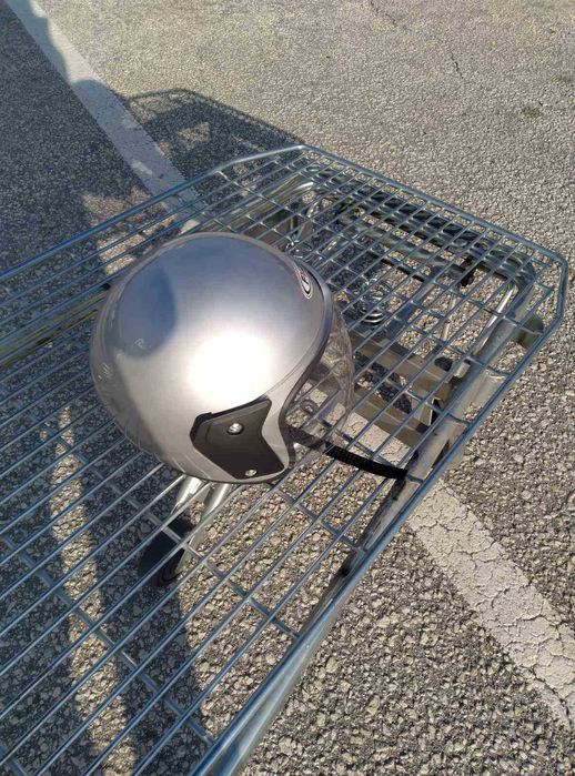 Шлем, каска за мотор скутер мотопед с визьор FYZE сива, черна,