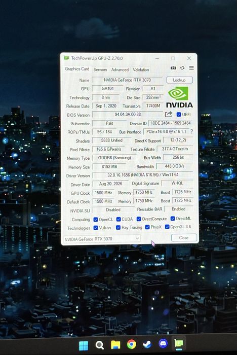 Placă video Palit RTX 3070