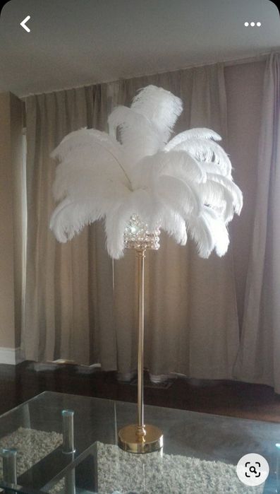 Топ качество! Щраусови бели пера за декорация