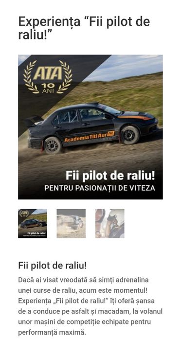 Vand pachete Conducere defensiva, Experiente pe pista