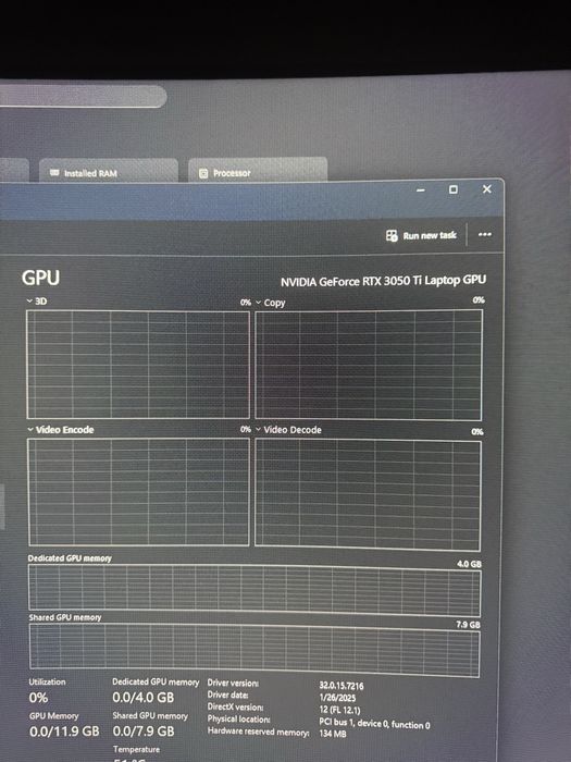 ASUS TUF F15 FX506HE | RTX 3050 Ti | 16GB RAM | Curățat - 65°C max