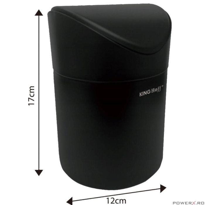 Cos de gunoi mini, negru, 12 x 17 cm, Kinghoff