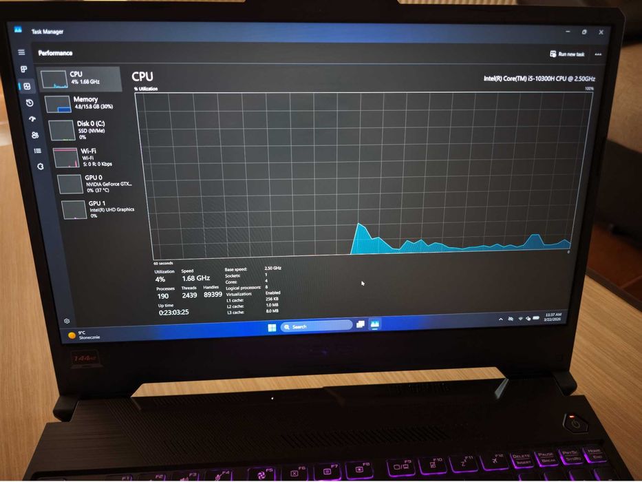 Laptop Gaming ASUS TUF i5 Gen 10 GTX 1650TI NVME 512GB 16GB RAM 144HZ