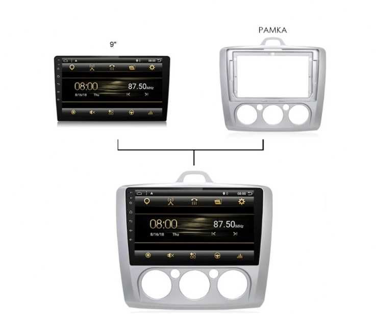 Мултимедия Android CarPlay за Ford Focus 2005–2011 Камера за заден ход