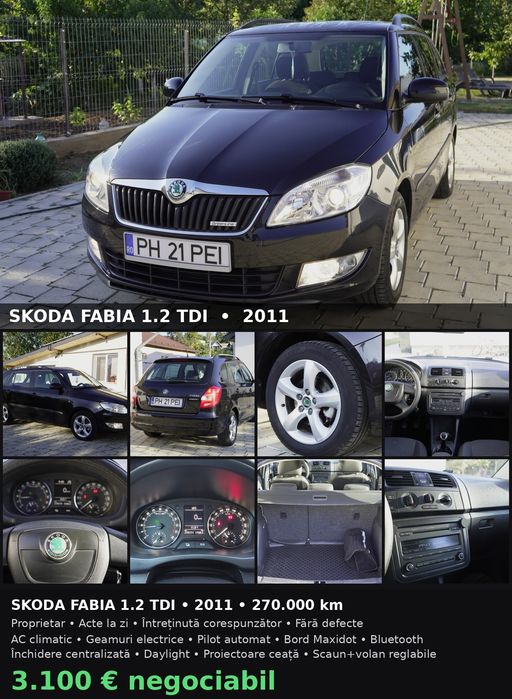 Skoda fabia 1.2 tdi, an 2011