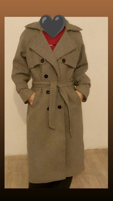 Польто серое, размер L