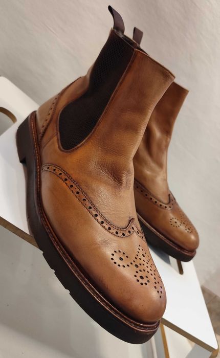 Ghete chelsea 44.5 45 de lux Ortiz & Reed  piele naturala moale