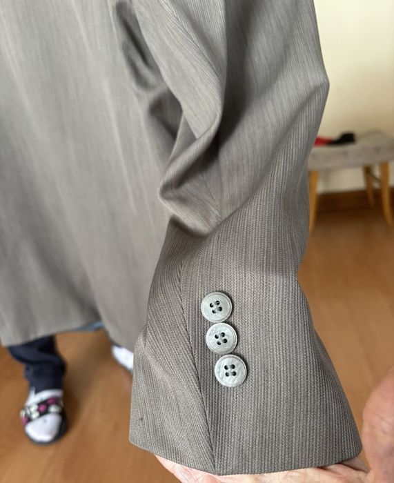 Мъжки сака Л размер тъмно синьо и бежово