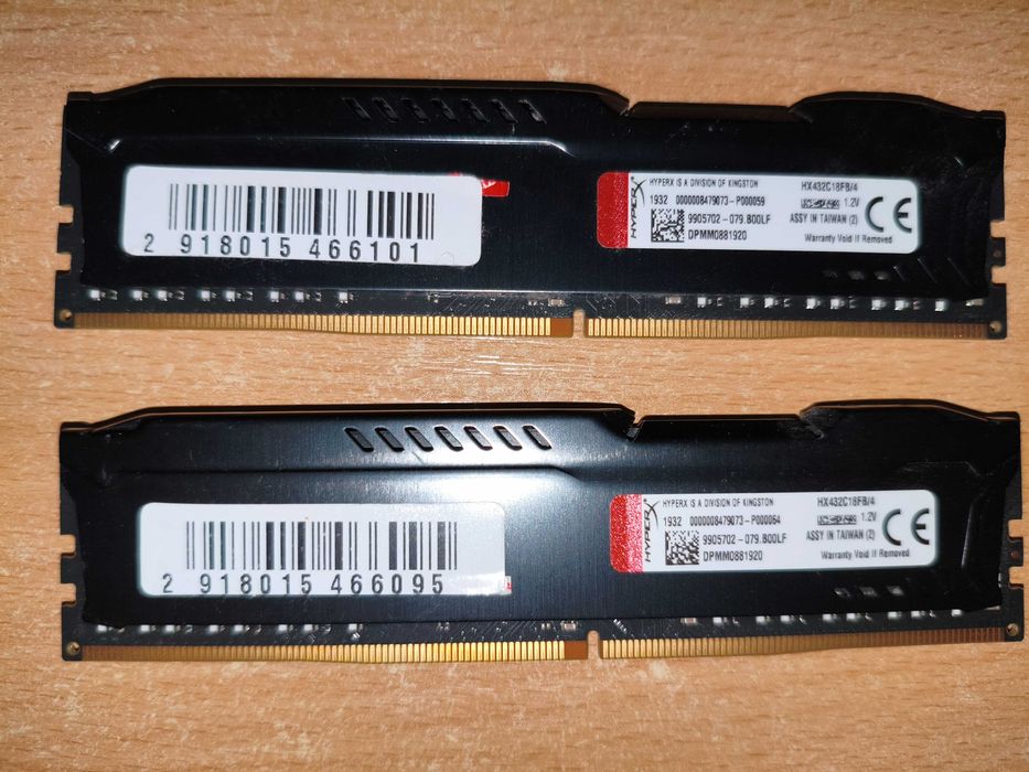 озу DDR4 Hyper x, 3200 mhz 4gb + 4gb