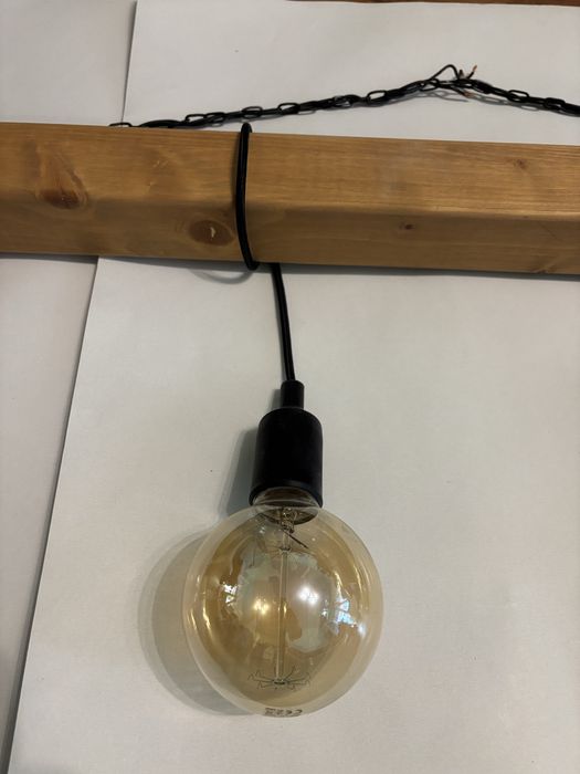 Lustra living 4 becuri cu lemn