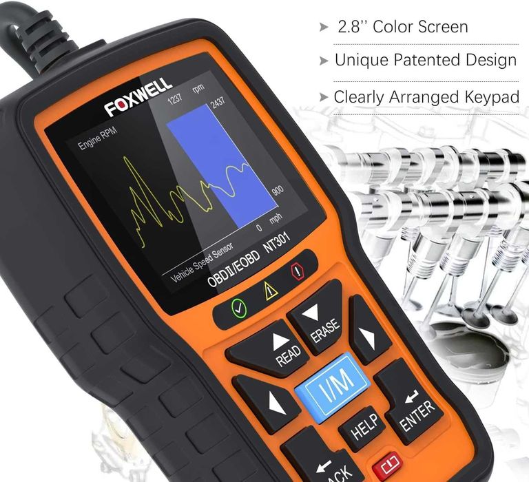 FOXWELL NT301 OBD2 Диагностика за коли Кодочетец