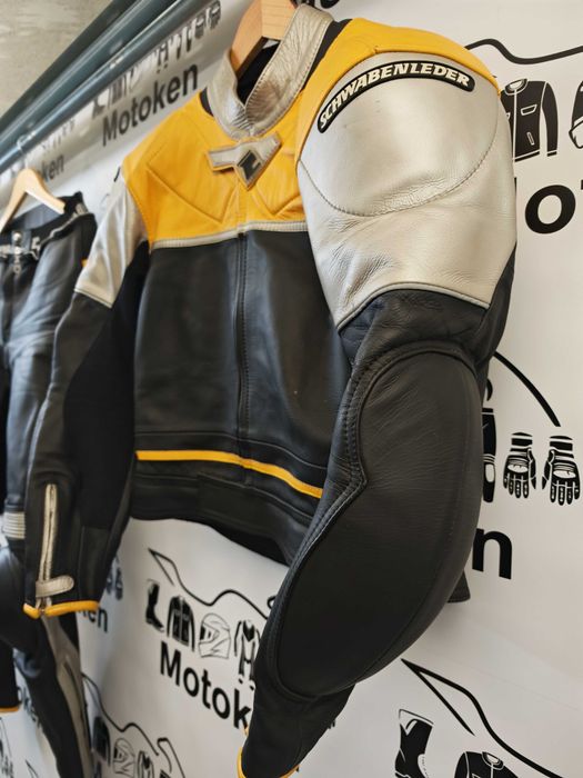 Costum moto piele dama cu cocoasa Schwabenleder marime M