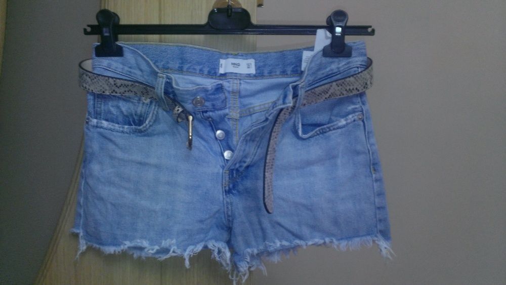 pantaloni dama scurti din blugi , mango