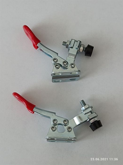 Быстросъемный горизонтальный рычажный зажим, 27 кг, вертикальный