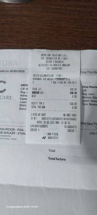 ORTEZĂ Walker inaltă,Euro Medica