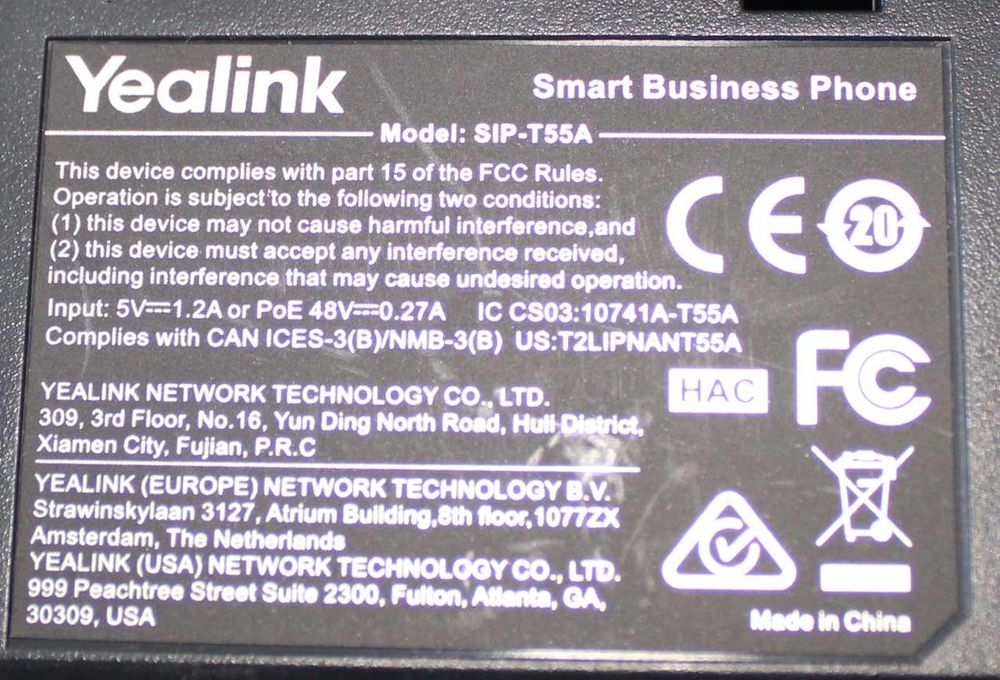 IP телефон Yealink SIP-T55A