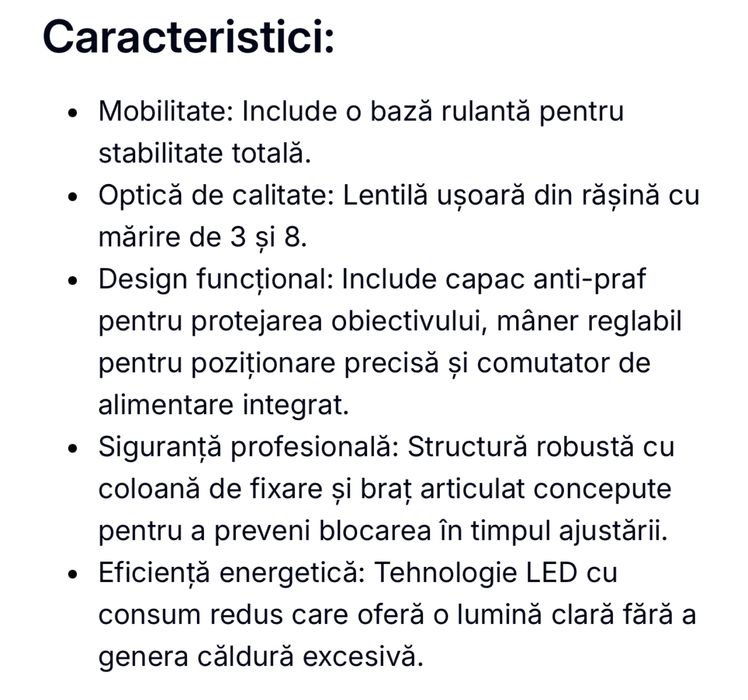 Vand Lampă profesională cu lupă LED cu mărire de 3x și 8x și lentilă