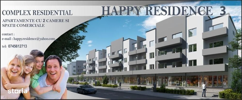 Happy Residence 3!Spații comerciale 105 mp. Preț 215.000 euro fără TVA