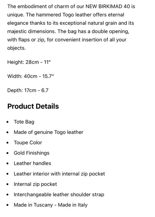 Madbag Birkimad луксозна италианска чанта от естествена кожа